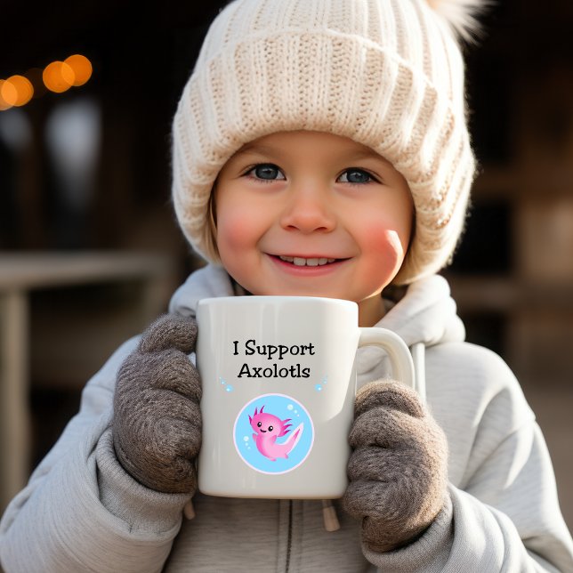 Cute Lila I stöder Axolotls Light-Färg Kaffemugg (Skapare uppladdad)