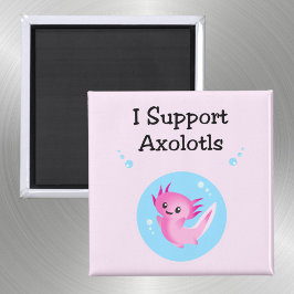 Cute Lila I stöder Axolotls Light-Färg Magnet