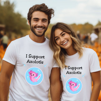Cute Lila I stöder Axolotls Light-Färg T Shirt