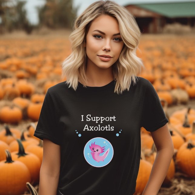 Cute Lila I stöder Axolotls Mörk Färg T Shirt (Skapare uppladdad)