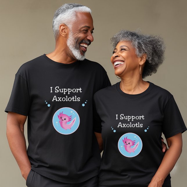 Cute Lila I stöder Axolotls Mörk Färg T Shirt (Skapare uppladdad)