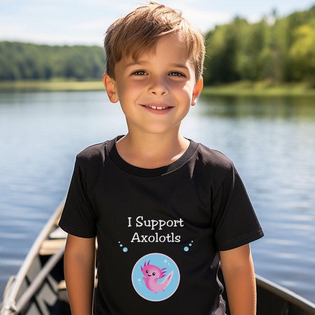 Cute Lila I stöder Axolotls Mörk Färg T Shirt (Skapare uppladdad)