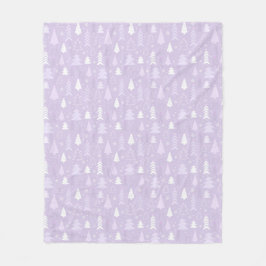 Cute Lila Julgranar Fleece Blanket