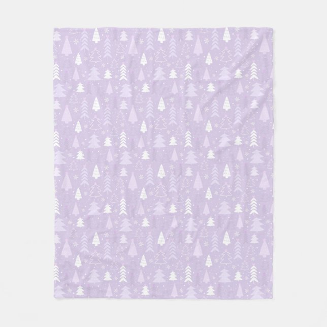 Cute Lila Julgranar Fleece Blanket (Framsidan)