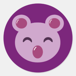 Cute Lila Koala Bear Runt Klistermärke