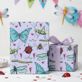 Cute Lila Kryp Insekt för Kryp Älskare Presentpapper