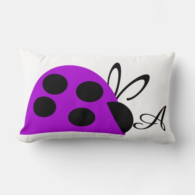 Cute Lila Ladybug Personlig Lumbarkudde (Framsida)