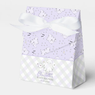 Cute Lila Mamma och Baby Ghost Baby Shower Presentaskar