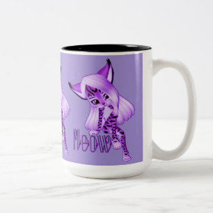 Cute Lila Meow Tiger Cat Coffee Mugg