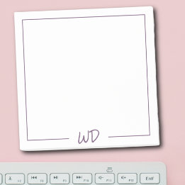 Cute Lila Monogram Initialer Post-it Block