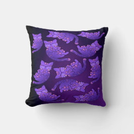 Cute Lila Neon Kitten Group Kudde