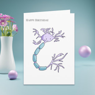 Cute Lila Neuro Myelin Sheath Grattis på födelseda Kort
