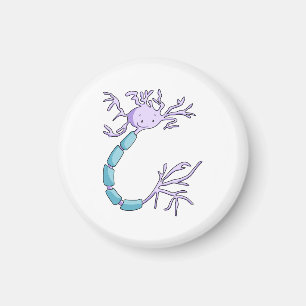 Cute Lila Neuron Cell Biology Magnet