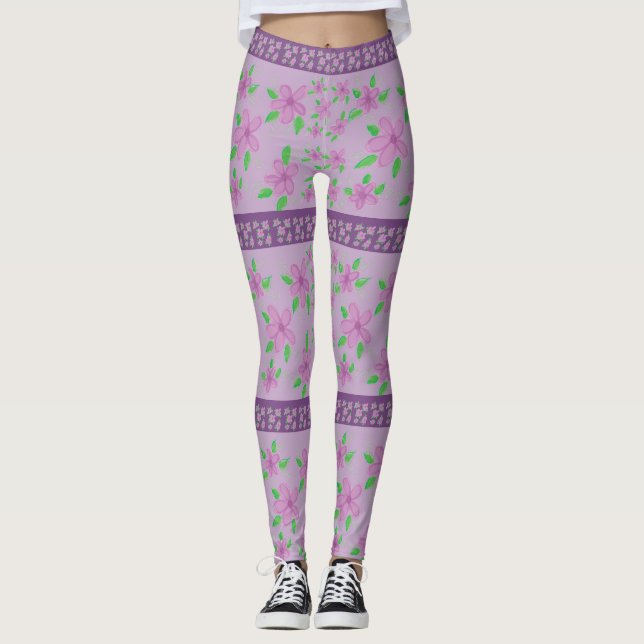 Cute lila och maution leggings (Framsida)