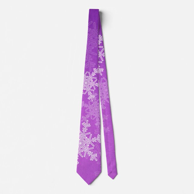 Cute lila och vit snöflingor slips (Framsida)