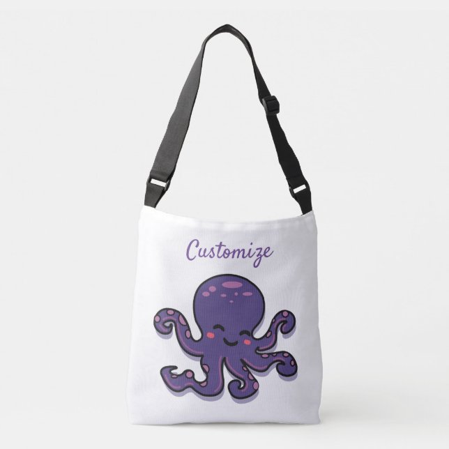 Cute Lila Octopus Thunder_Cove Axelväska (Framsida)