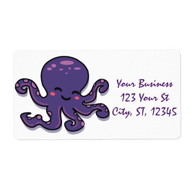 Cute Lila Octopus Thunder_Cove Fraktsedel (Framsidan)