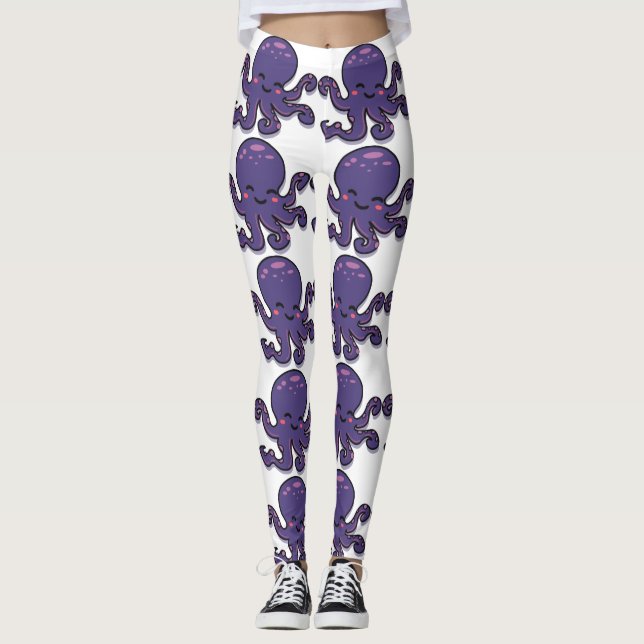 Cute Lila Octopus Thunder_Cove Leggings (Framsida)