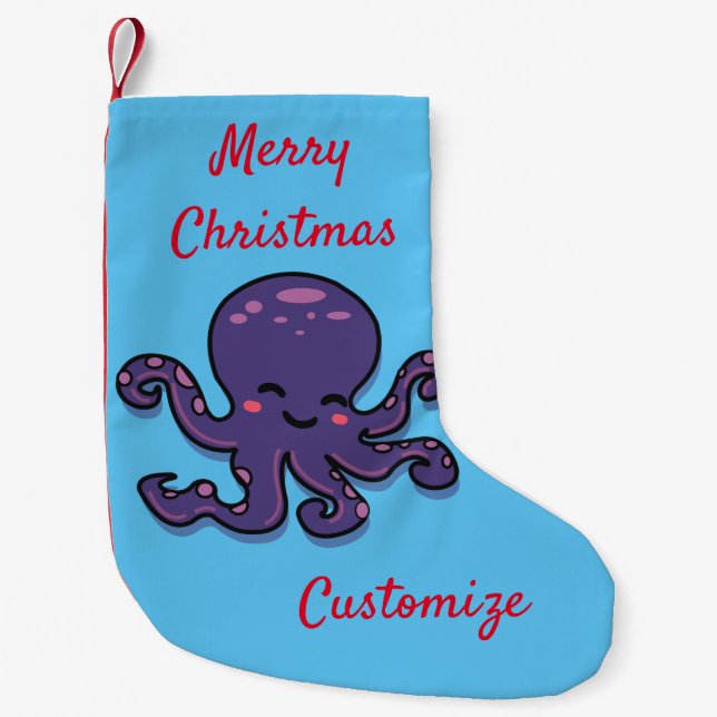 Cute Lila Octopus Thunder_Cove Liten Julstrumpa (Framsidan)