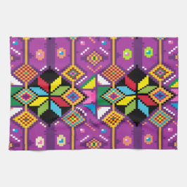 Cute lila, orange mönster Mochila art Kökshandduk