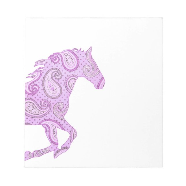 Cute Lila Paisley Horse Anteckningsblock (Framsida)