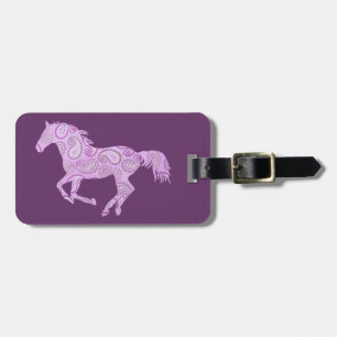 Cute Lila Paisley Horse Bagagebricka