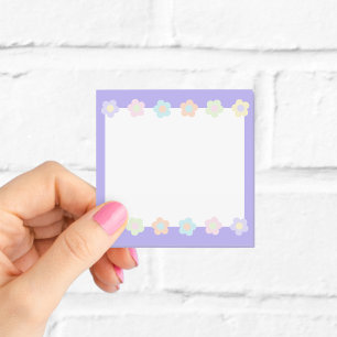 Cute Lila Pastel Flowers Post-it Block