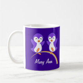 Cute Lila Penguin Kaffemugg