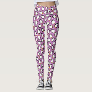 Cute lila penguin mönster leggings