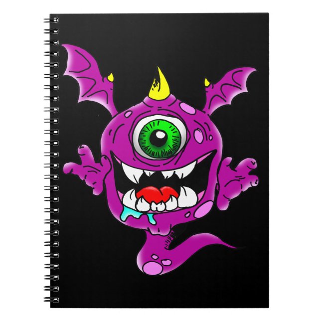Cute Lila People Eater Monster Anteckningsbok (Framsidan)