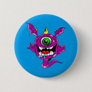 Cute Lila People Eater Monster Knapp