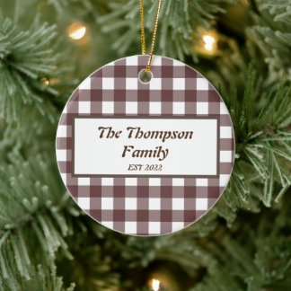 Cute Lila Pput Personlig Family Namn Julgransprydnad Keramik