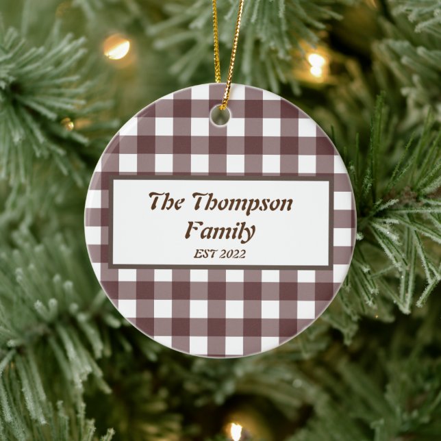 Cute Lila Pput Personlig Family Namn Julgransprydnad Keramik (Träd)