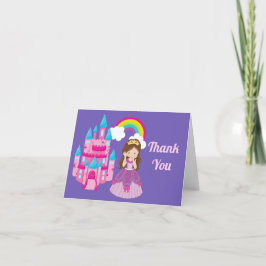 Cute Lila Princess Castle Birthday Tack Kort