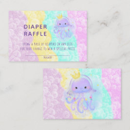 Cute Lila Princess Jellyfish Diaper Raffle Visitkort