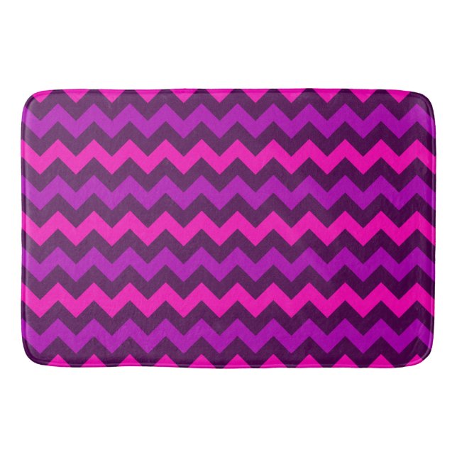 Cute Lila Rosa Chevrons Large Bath Mat Badrumsmatta (Framsidan)