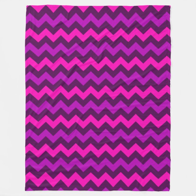 Cute Lila Rosa Chevrons Large Fleece Blanket (Framsidan)