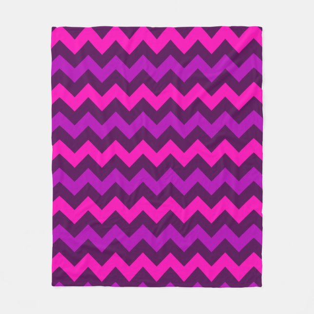 Cute Lila Rosa Chevrons Medium Fleece Blanket (Framsidan)