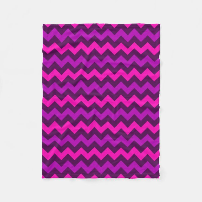 Cute Lila Rosa Chevrons Small Fleece Blanket (Framsidan)