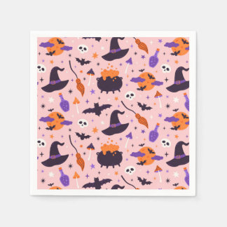 Cute Lila & Rosa Halloween Mönster Pappersservett