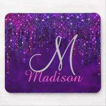 Cute Lila rosa Unicorn Glitter Drives monogram