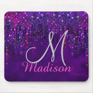 Cute Lila rosa Unicorn Glitter Drives monogram Musmatta