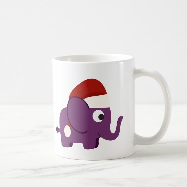 Cute Lila Santa Elephant Kaffemugg (Höger)