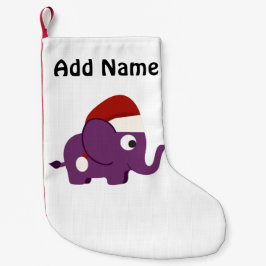 Cute Lila Santa Elephant Liten Julstrumpa