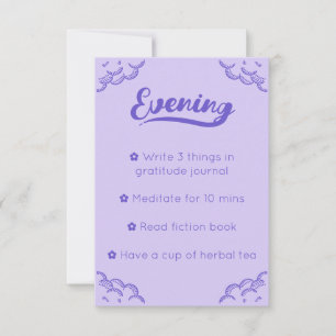 Cute Lila Script minutivt kvällsreturkort Inbjudningar