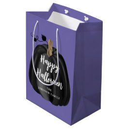Cute Lila Script Pumpkin Happy halloween