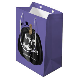 Cute Lila Script Pumpkin Happy halloween