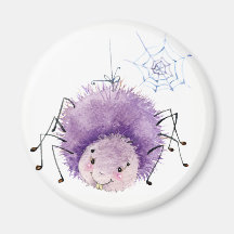 Cute lila spider magnet