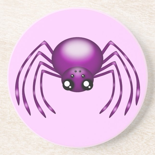 Cute Lila Spider Sandstone Drink Underlägg Sandsten (Framsidan)
