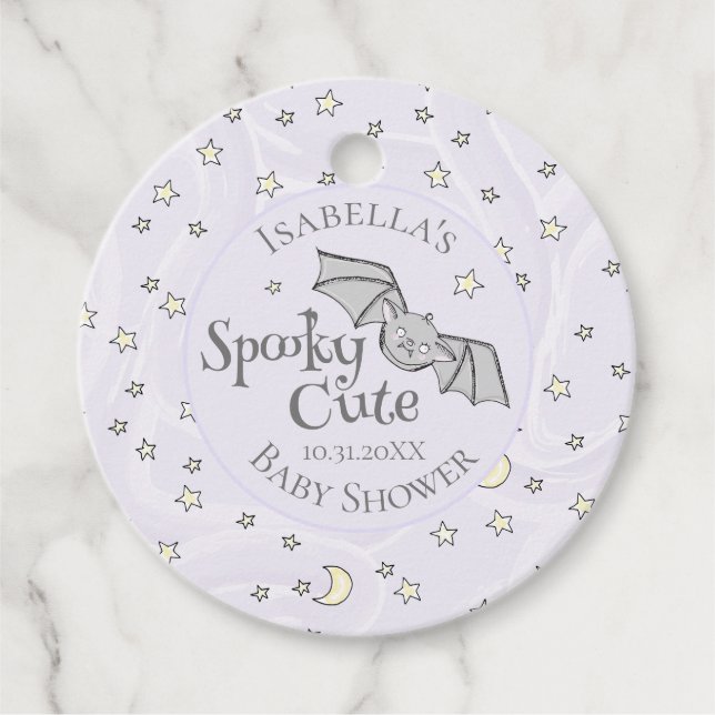 Cute Lila Spooky Cute oktoberbabyskor Gåvor Etiketter (Framsida)